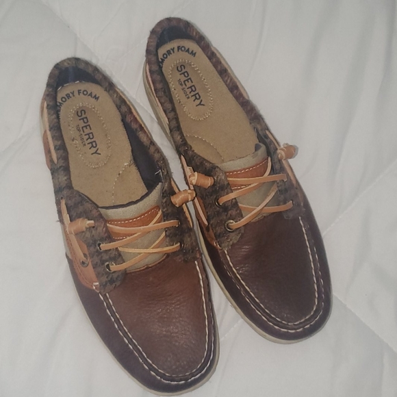 Women's Sperry Top Sider Shoes Sz7 (brown and tan) - Picture 2 of 9